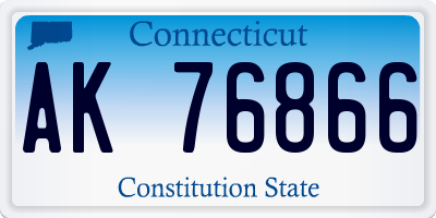 CT license plate AK76866