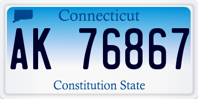CT license plate AK76867