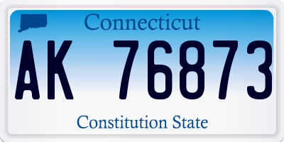 CT license plate AK76873