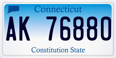 CT license plate AK76880