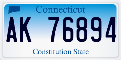 CT license plate AK76894