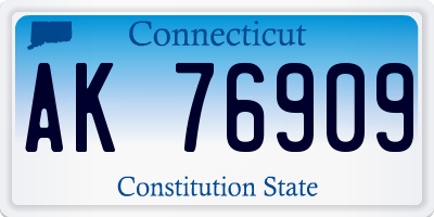 CT license plate AK76909