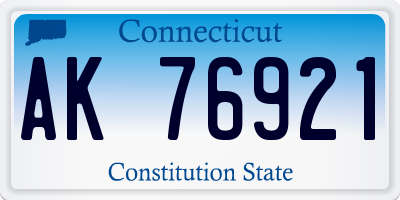 CT license plate AK76921
