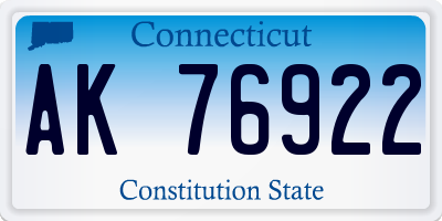 CT license plate AK76922