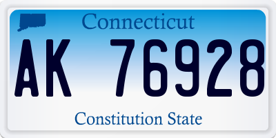 CT license plate AK76928