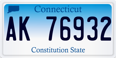 CT license plate AK76932