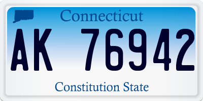 CT license plate AK76942