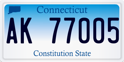 CT license plate AK77005