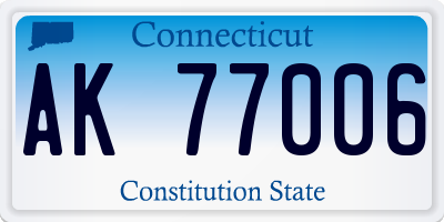 CT license plate AK77006