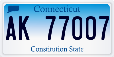 CT license plate AK77007