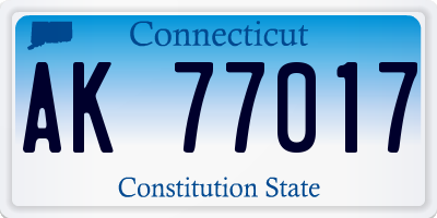 CT license plate AK77017