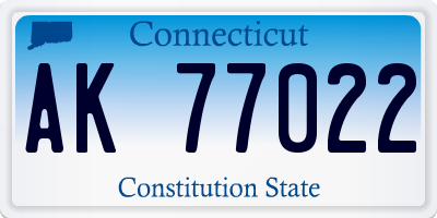 CT license plate AK77022