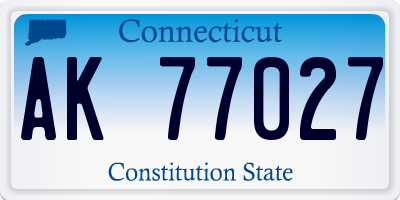 CT license plate AK77027