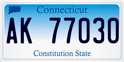 CT license plate AK77030