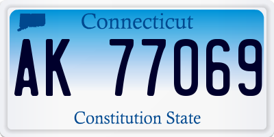 CT license plate AK77069