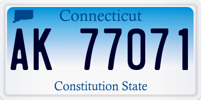 CT license plate AK77071