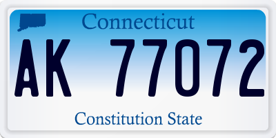 CT license plate AK77072