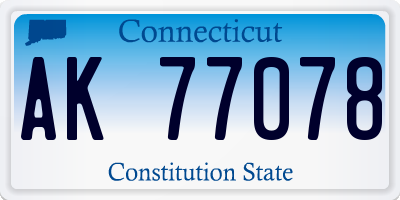 CT license plate AK77078