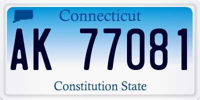 CT license plate AK77081