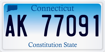 CT license plate AK77091
