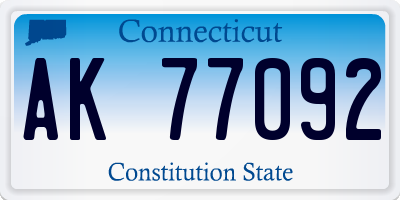 CT license plate AK77092
