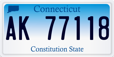 CT license plate AK77118