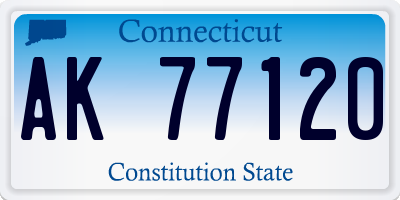 CT license plate AK77120
