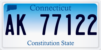 CT license plate AK77122