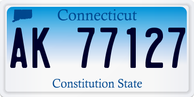 CT license plate AK77127