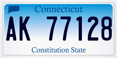 CT license plate AK77128