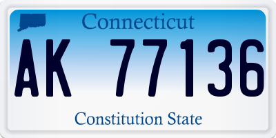 CT license plate AK77136