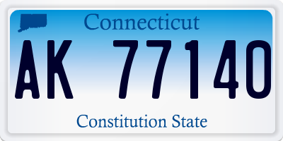 CT license plate AK77140