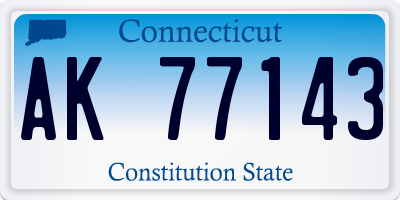 CT license plate AK77143
