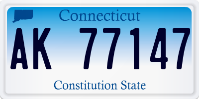 CT license plate AK77147