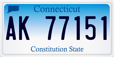 CT license plate AK77151