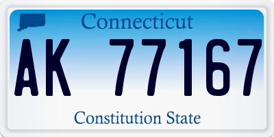 CT license plate AK77167