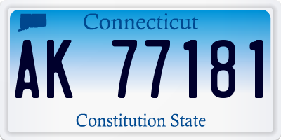 CT license plate AK77181