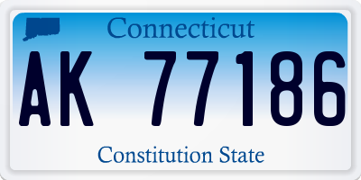 CT license plate AK77186
