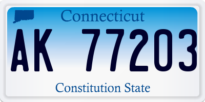 CT license plate AK77203