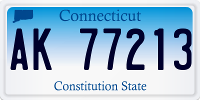 CT license plate AK77213