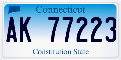 CT license plate AK77223