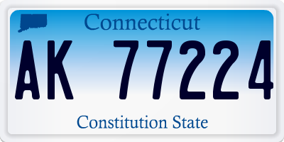 CT license plate AK77224