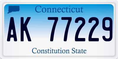 CT license plate AK77229