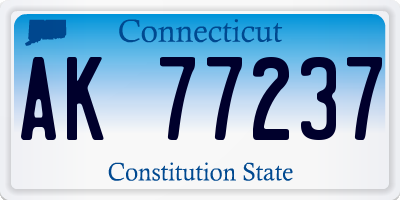 CT license plate AK77237