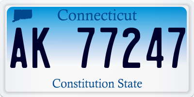 CT license plate AK77247