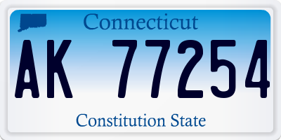 CT license plate AK77254