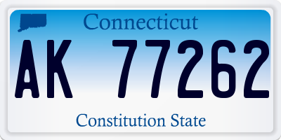 CT license plate AK77262