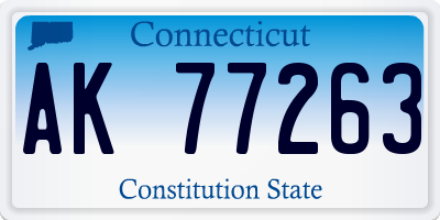 CT license plate AK77263