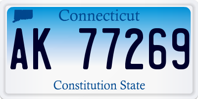 CT license plate AK77269