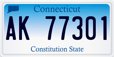CT license plate AK77301